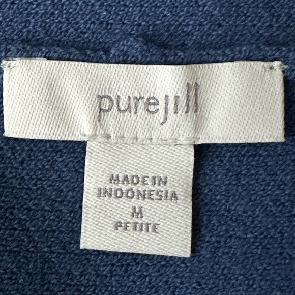 J. JILL Pure Jill Double Knit Blue Cardigan Dolman Sleeve Oversized Open Size M - Picture 12 of 15